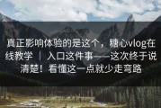 真正影响体验的是这个，糖心vlog在线教学 ｜ 入口这件事——这次终于说清楚！看懂这一点就少走弯路