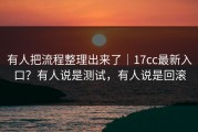 有人把流程整理出来了｜17cc最新入口？有人说是测试，有人说是回滚